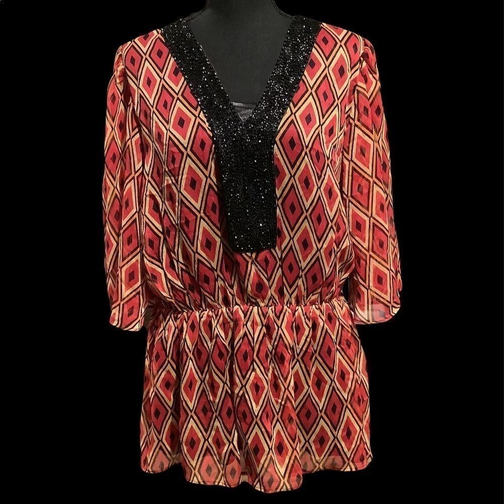 Long Sleeve Sheer Blouse by American Glamour